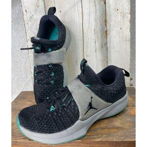 Nike Jordan Men's 8.5 Air Jordan Trainer 2 Flyknit Training Shoe Black/Gray/Jade